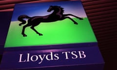 The Lloyds TSB bank Black Horse Logo outside a branch in central London