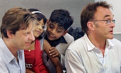 Danny Boyle and Christian Colson with Azharuddin Ismail and Rubina Ali in Mumbai