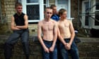 Youths enjoy the sunshine in the Padiham area of Burnley