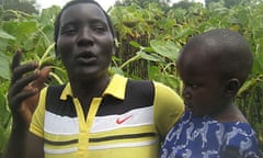 Eunice Odok in her sunflower garden in Ayer sub-county, Apac district, Uganda