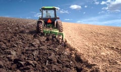 Tractor ploughing