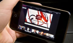 BBC Iplayer website viewed on an Iphone