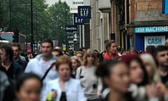 Crowds line the pavement in Oxford Street, in London, on September 28, 2010