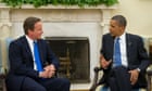 Barack Obama meets with Prime Minister David Cameron in the Oval Office.