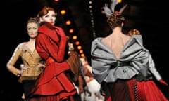 Models walk the runway during the Christian Dior show in Paris