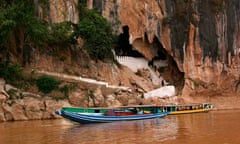 Pak Ou Caves from the Mekong river