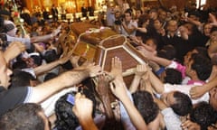 Coptic Christians mourn dead after deadly clashes, Cairo, Egypt - 10 Oct 2011