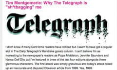 Tim Montgomerie writes about being 'bullied' by the Telegraph on Conservative Home