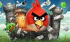 A scene from the video game Angry Birds