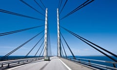 The Oresund bridge between Denmark and Sweden