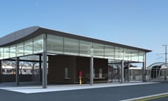 The new Edinburgh Airport tram stop was described as looking like a 'cowshed' by one local councillor | pic: Edinburgh Trams