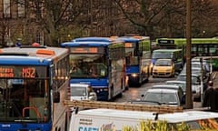 A traffic jam in Great Stuart Street | pic: Ashley Lloyd