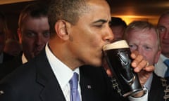 Barack Obama drinks Guinness on his visit to Ireland