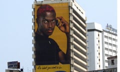 MOBILE PHONE COMPANY BANNER ADORNS BUILDING IN LAGOS
