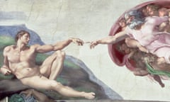 <The Creation of Adam> by Michelangelo