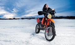 Ross Noble motorbiking on ice in Iceland