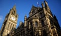 The clock face at Manchester Town Hall