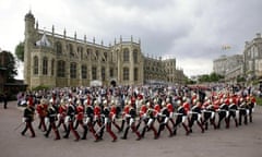 A general view of the procession of the Order of the Garter in Windsor, England