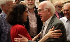 Fabiola Gianotti and Peter Higgs