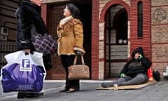 Homeless woman in Thessaloniki