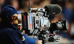 Sky Sports TV cameraman filming