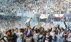 Manchester City players celebrate