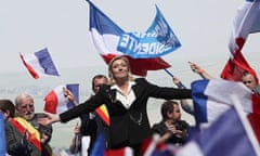 Marine Le Pen at a Front National parade in Paris on May Day