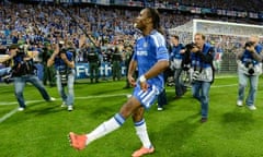 Chelsea's Didier Drogba celebrates winning the Champions League final against Bayern Munich