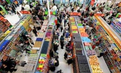 A busy supermarket store 