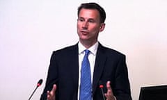 Jeremy Hunt at the Leveson inquiry