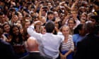 Barack Obama greets students