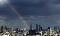 Rainbow over City of London