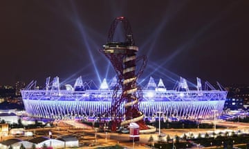 The Olympic Stadium is lit up during the Opening Ceremony 