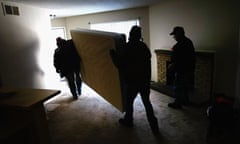 Eviction officers in apartment