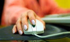 woman using a computer mouse