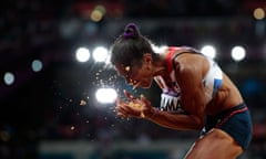 Yamilé Aldama competes in the women's triple jump final of the London 2012 Olympic Games