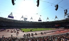 A general view of a sunny Olympic Stadium. 
