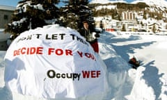 Occupy WEF movement at their camp site in Davos