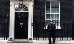 Policeman stands outside 10 Downing Street