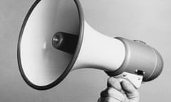 Man holding megaphone