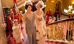 ‘Endless tiaras and feathers’: Elizabeth McGovern as Lady Cora with Lily James as Lady Rose in Downt