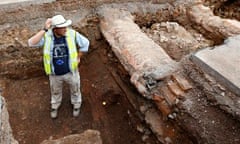 Archaeologist Mathew Morris stands in the Richard III trench