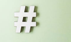 Hashtag symbol on white background