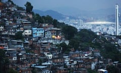 Not a level playing field … one of Rio's notorious favelas overlooks the gleaming Maracana stadium. 