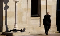 Elderly man in street, Merseyside