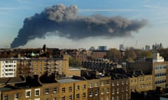 Plume of smoke over London