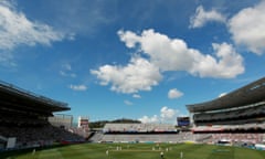 Action underway on day three of the final Test between New Zealand and England in Auckland.