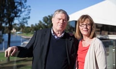 D. A. Pennebaker and Chris Hegedus outside the Adelaide festival centre