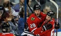 Chicago Blackhawks' Bryan Bickell and Andrew Shaw 