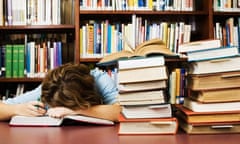 Student Falling Asleep While Cramming